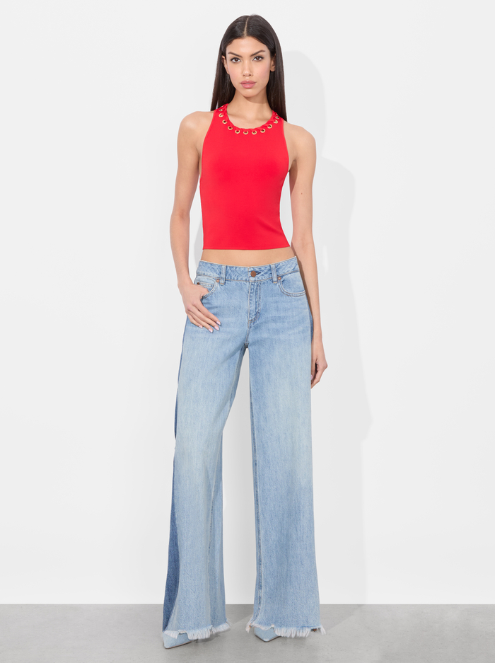 HEIDI GROMMET TANK - BRIGHT RUBY image 2 - Alice And Olivia