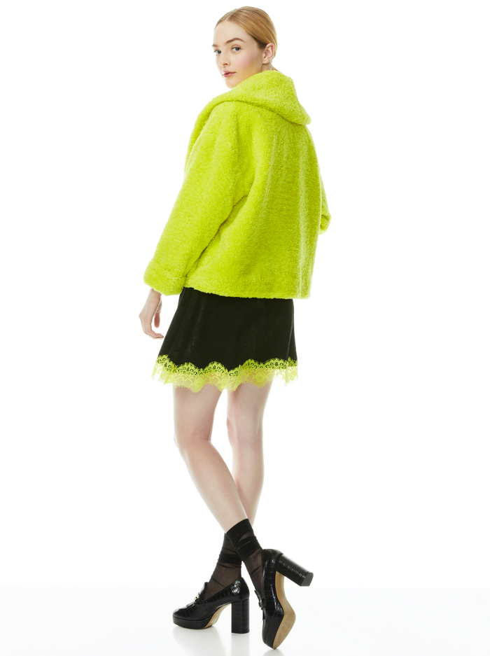 ORA FAUX FUR COAT - LIME PUNCH image 1 - Alice And Olivia
