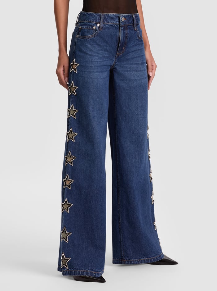 AMAZING EMBELLISHED JEAN - DARK RINSE - Alice And Olivia