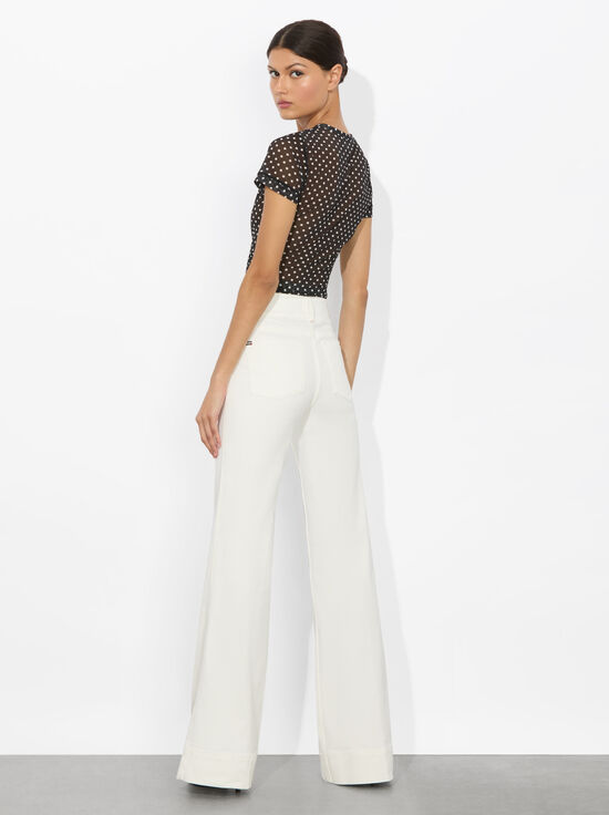 BLACK/OFF WHITE POLKA DOT-TESS TEE