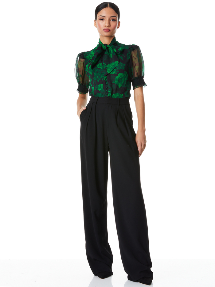 BRENTLEY BLOUSE - DREAM FLORAL EMERALD image 4 - ALICE + OLIVIA