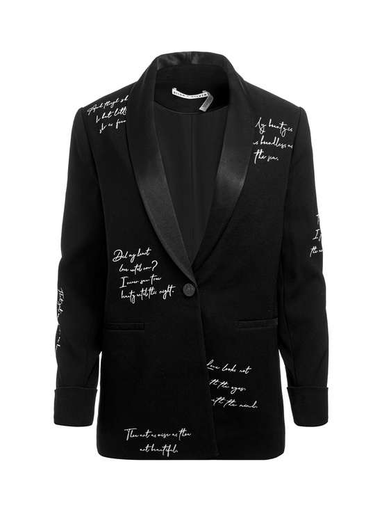 BLACK/OFF WHITE-IVAN EMBROIDERED BLAZER