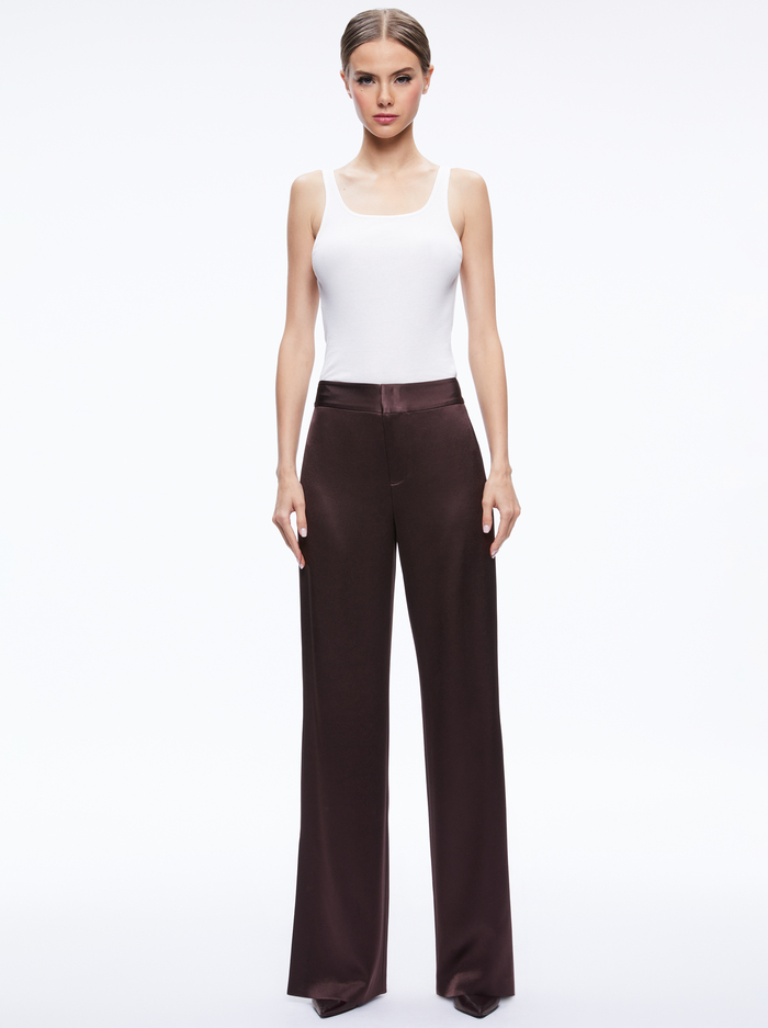 JC WIDE LEG SIDE SLIT PANT - TOFFEE image 2 - Alice And Olivia