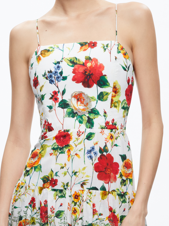 VALENCIA SPAGHETTI STRAP MAXI DRESS - DEW FLORAL image 3 - Alice And Olivia