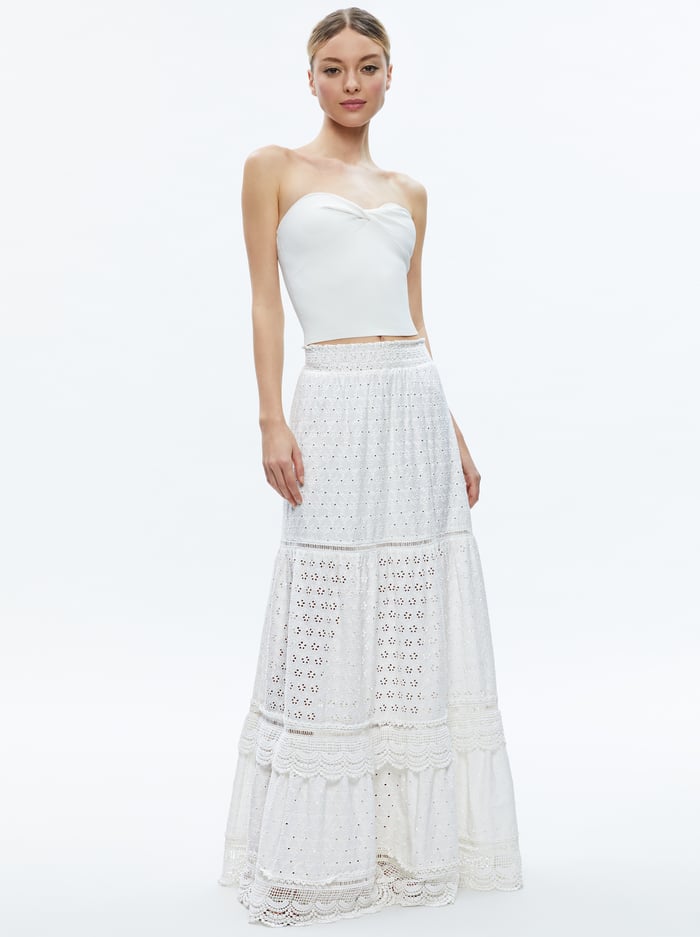 REISE PANELLED MAXI SKIRT - OFF WHITE image 1 - Alice And Olivia