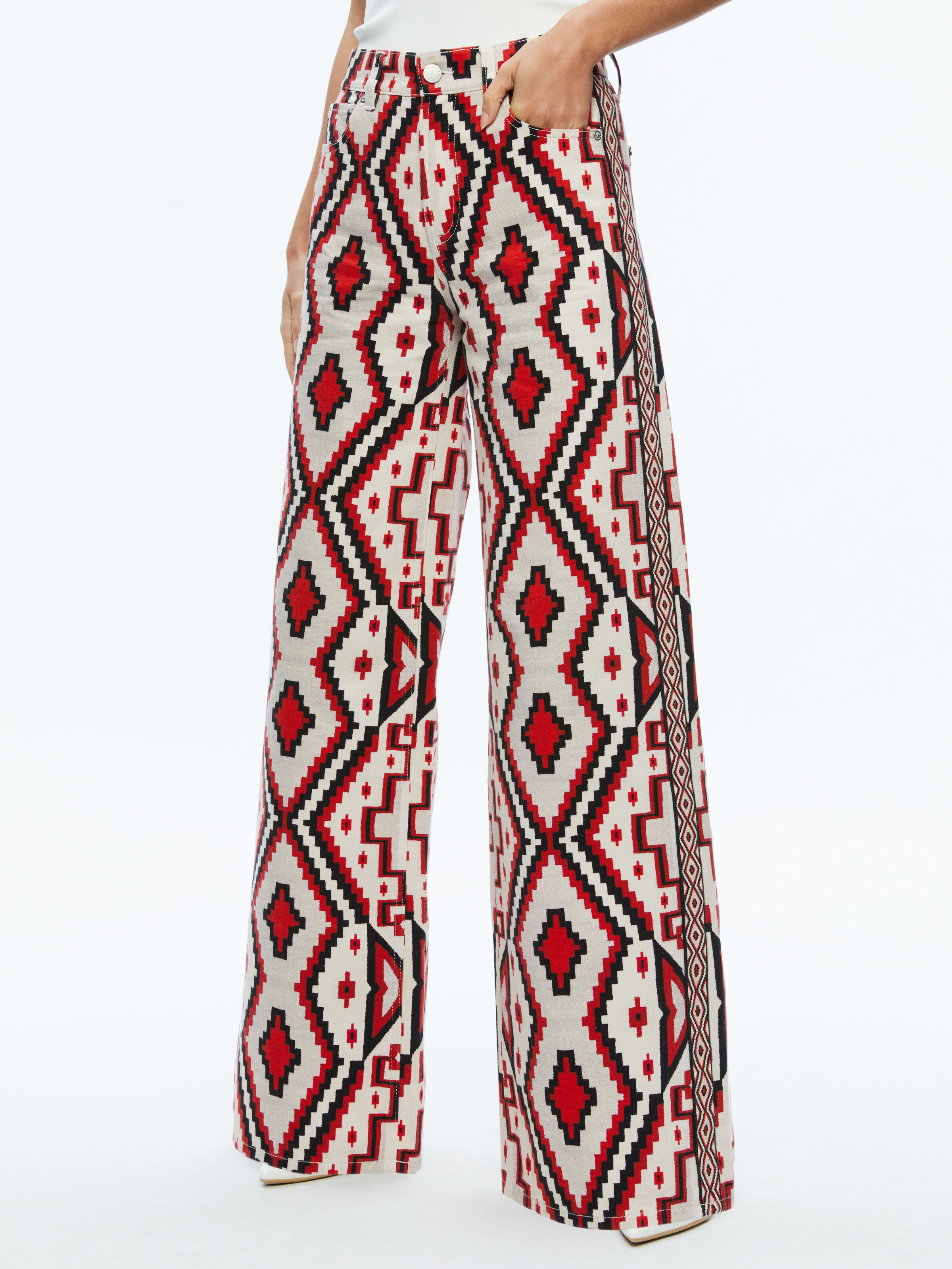 Trish Mid Rise Baggy Jean In Dream Home Bright Ruby | Alice