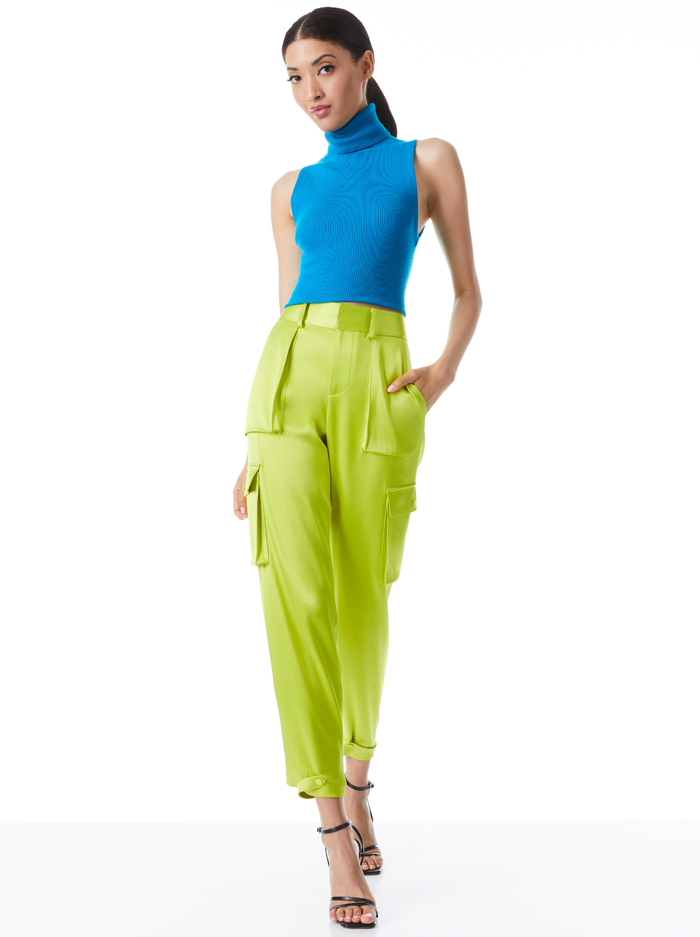 DARCEY TURTLENECK SWEATER TANK - TURKISH BLUE image 4 - ALICE + OLIVIA