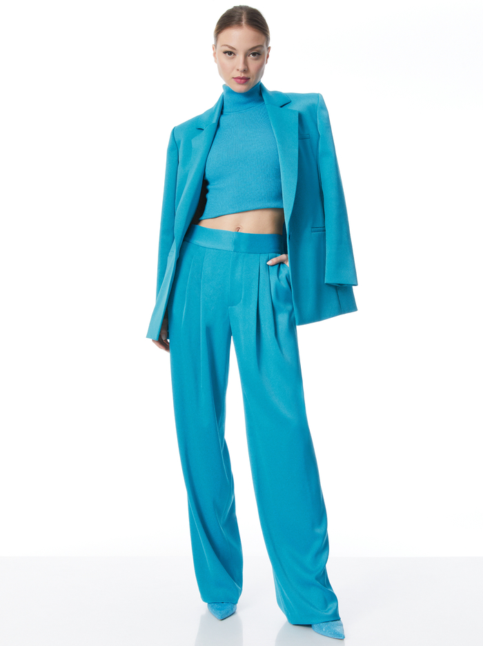 ATIA HIGH WAISTED PLEATED SUIT PANTS - OCEAN FLOOR image 4 - Alice And Olivia