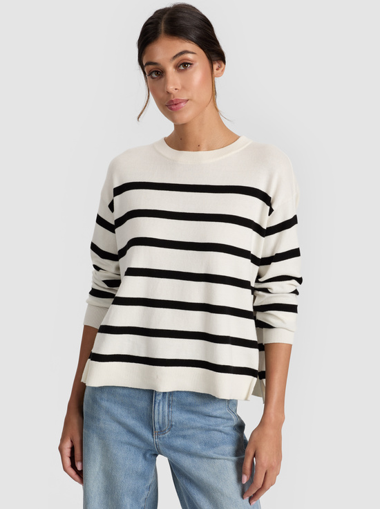 SOFT WHITE/BLACK-PATTERSON EASY PULLOVER