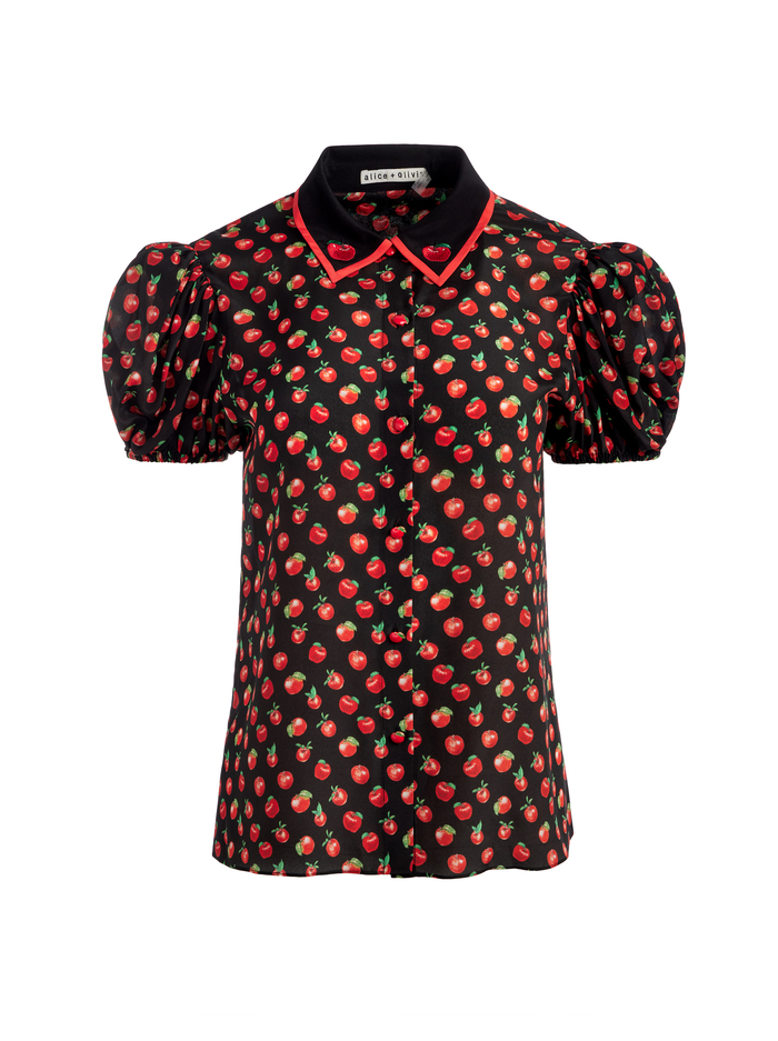 WILLA EMBROIDERED BLOUSE - PINK LADY APPLE image 5 - Alice And Olivia