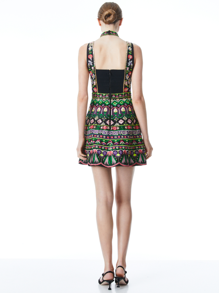 TRICIA EMBELLISHED MINI GOWN DRESS - BLACK/MULTI image 1 - ALICE + OLIVIA