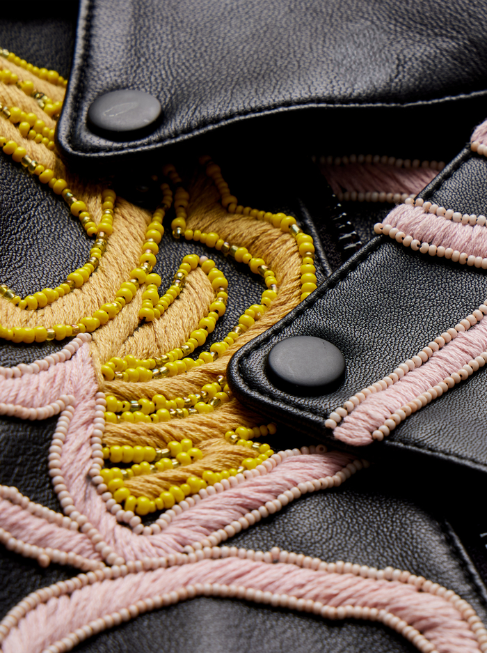 A+O X TOM WESSELMANN CODY LEATHER MOTO JACKET - NATURAL BEAUTY image 1 - Alice And Olivia