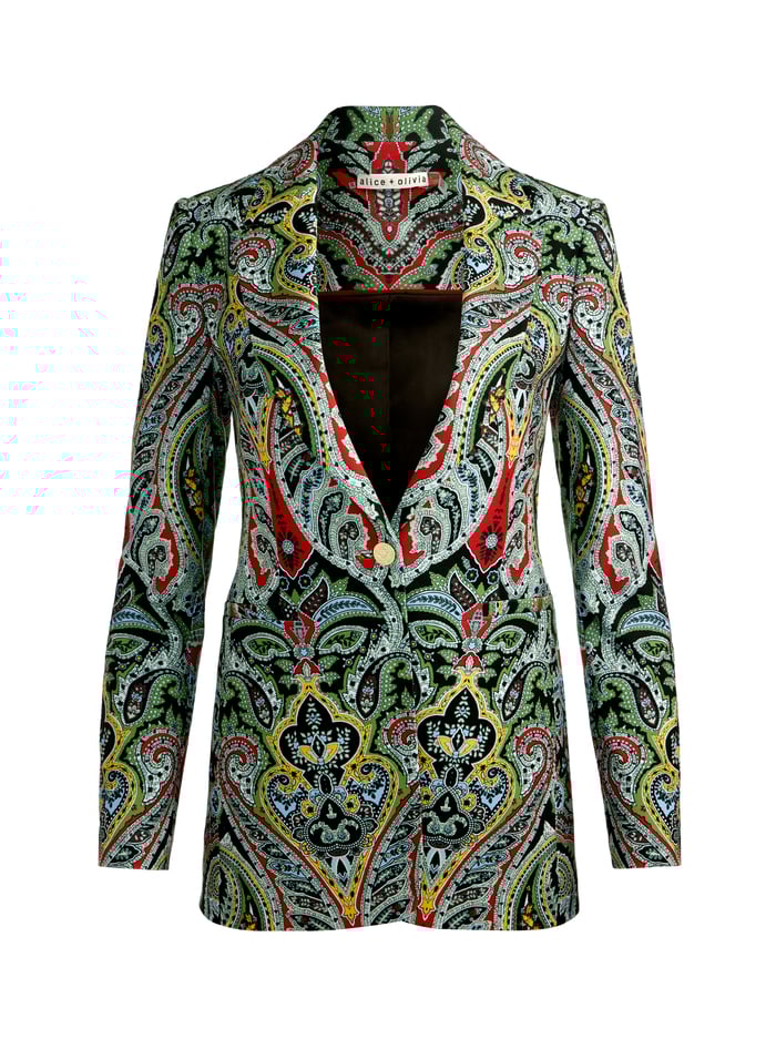 BREANN PRINTED BLAZER - PAISLEY POEM image 5 - Alice And Olivia
