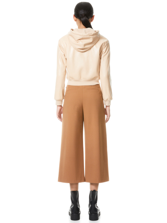 ALMOND-JANAE VEGAN LEATHER HOODIE-