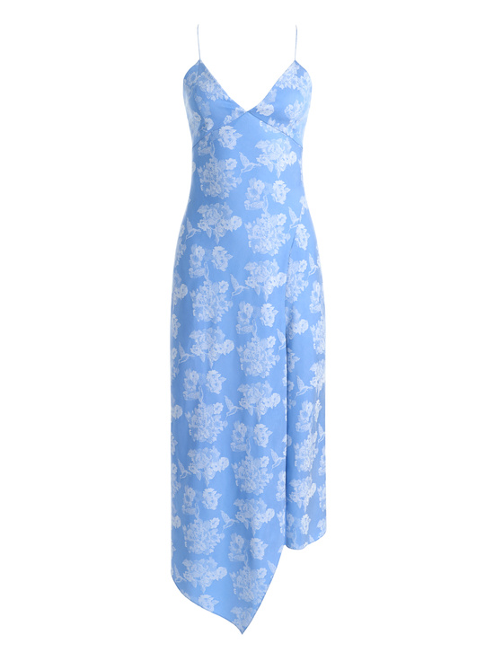 CAROLINA BLUE-JULIETTA MIDI SLIP DRESS