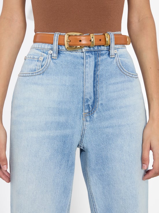 CAMEL/GOLD-HAYDEN BUCKLE BELT