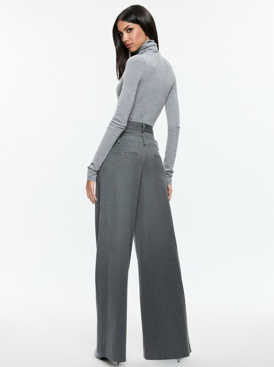 SHADOW GREY MELANGE-ASPEN DOUBLE WAIST PANT