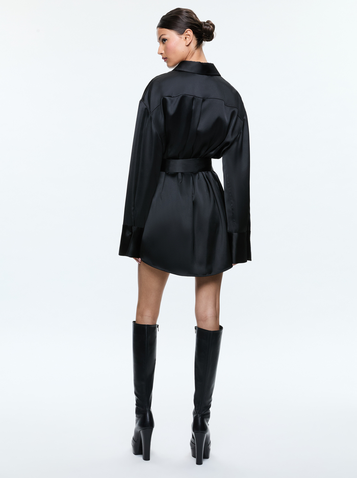 FINELY MINI SHIRT DRESS - BLACK image 2 - Alice And Olivia