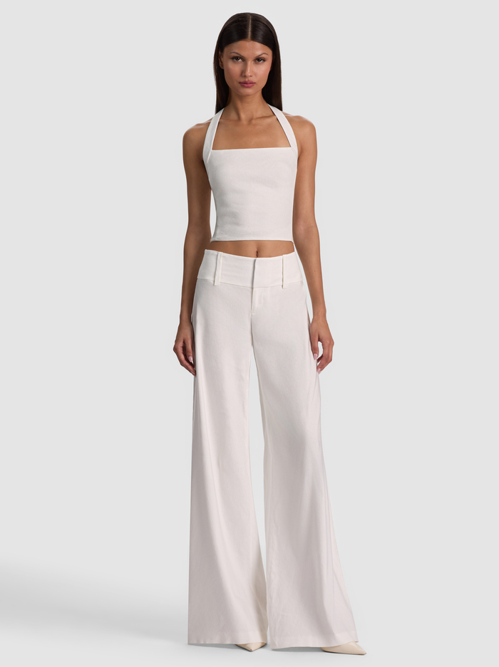 FIONA LINEN HALTER TOP - OFF WHITE image 1 - ALICE + OLIVIA