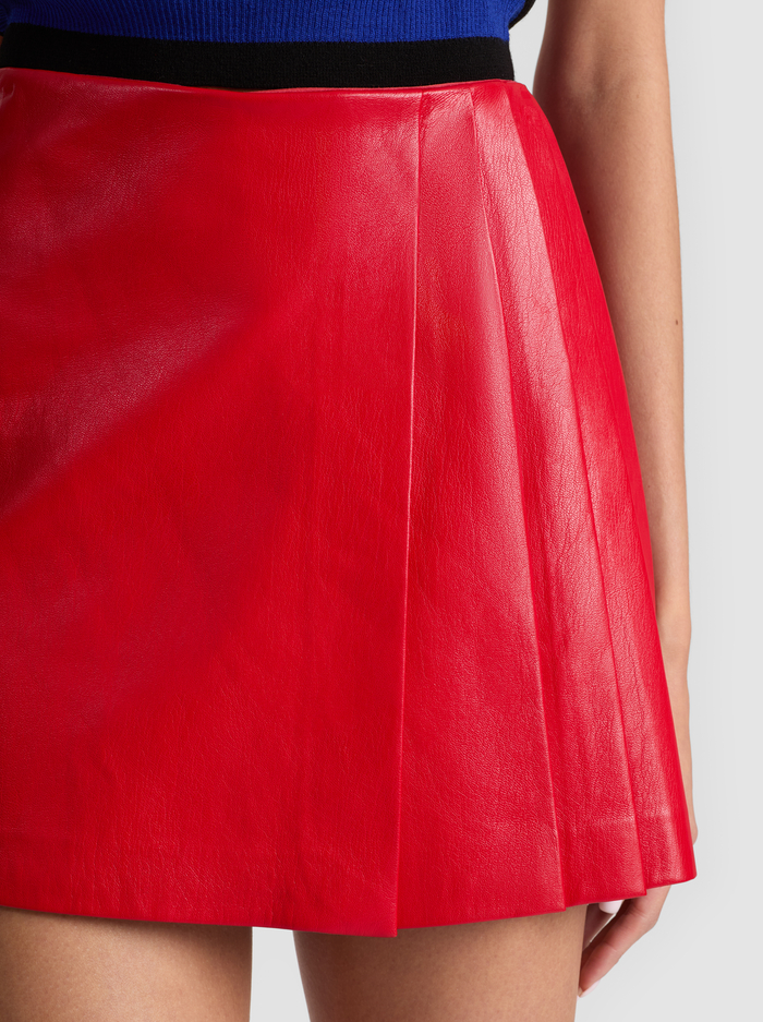 TONI VEGAN MINI SKIRT - PERFECT RUBY image 3 - Alice And Olivia