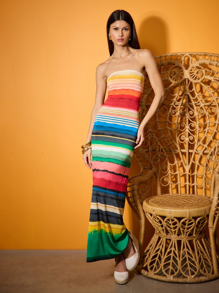 DELORA STRAPLESS MAXI DRESS - RAINBOW REEF image 7 - Alice And Olivia