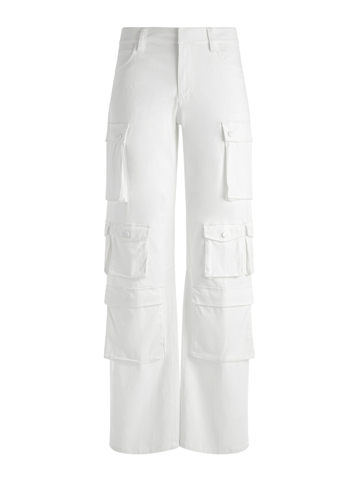 Olympia Mid Rise Baggy Cargo Pants In Off White | Alice And Olivia