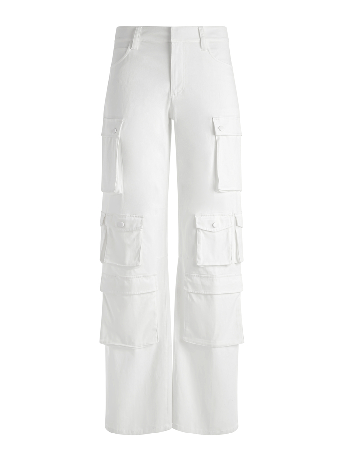 OLYMPIA MID RISE BAGGY CARGO PANTS - OFF WHITE image 5 - Alice And Olivia