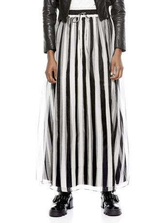 Dixie Stripe Maxi Skirt In Empire Stripe Black | Alice + Olivia 