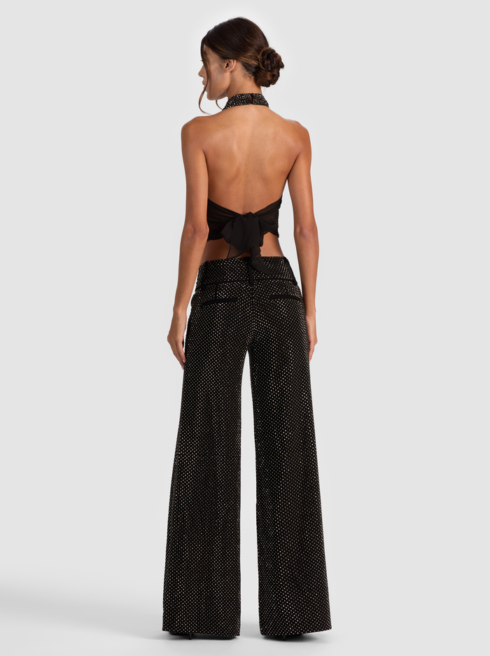 OLIVIA EMBELLISHED WIDE LEG PANT - BLACK image 2 - Alice And Olivia