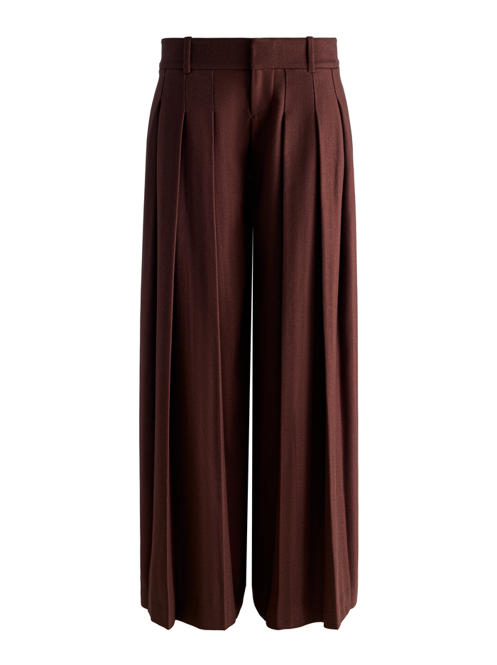 SIMON PLEATED TROUSER - DARK CHOCOLATE image 5 - ALICE + OLIVIA