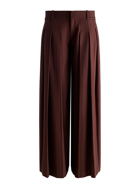 DARK CHOCOLATE-SIMON PLEATED TROUSER
