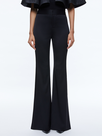 BLACK-DEANNA HIGH RISE SIDE STRIPE PANT