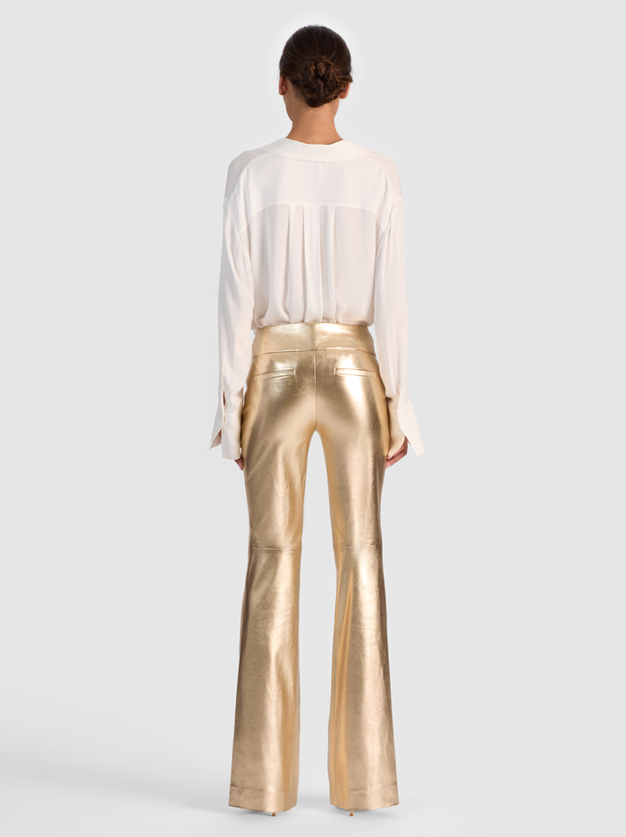OLIVIA VEGAN BOOTCUT PANT - GOLD image 2 - Alice And Olivia