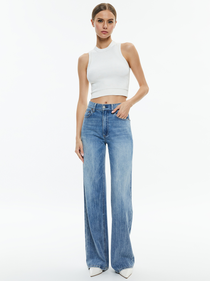 BIGSBY RIBBED TANK - SOFT WHITE image 1 - Alice And Olivia