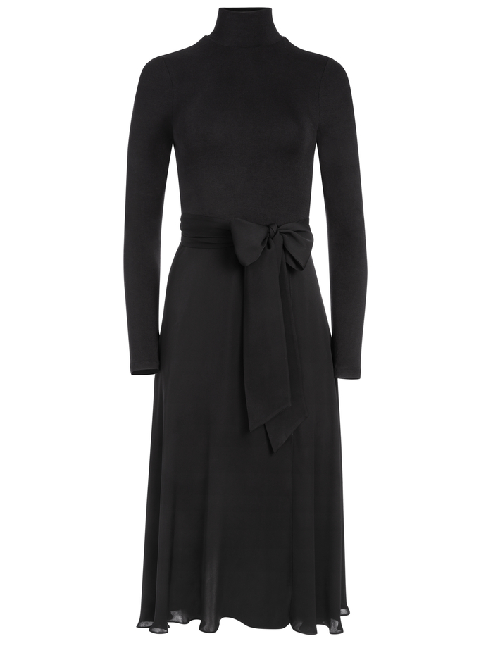 CLARE TURTLENECK MIDI DRESS - BLACK image 5 - Alice And Olivia