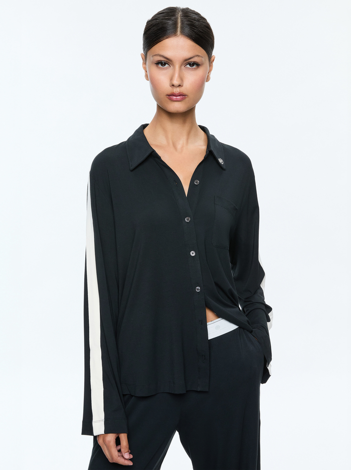 NICO LONG SLEEVE PJ 2PC SET - BLACK image 4 - Alice And Olivia