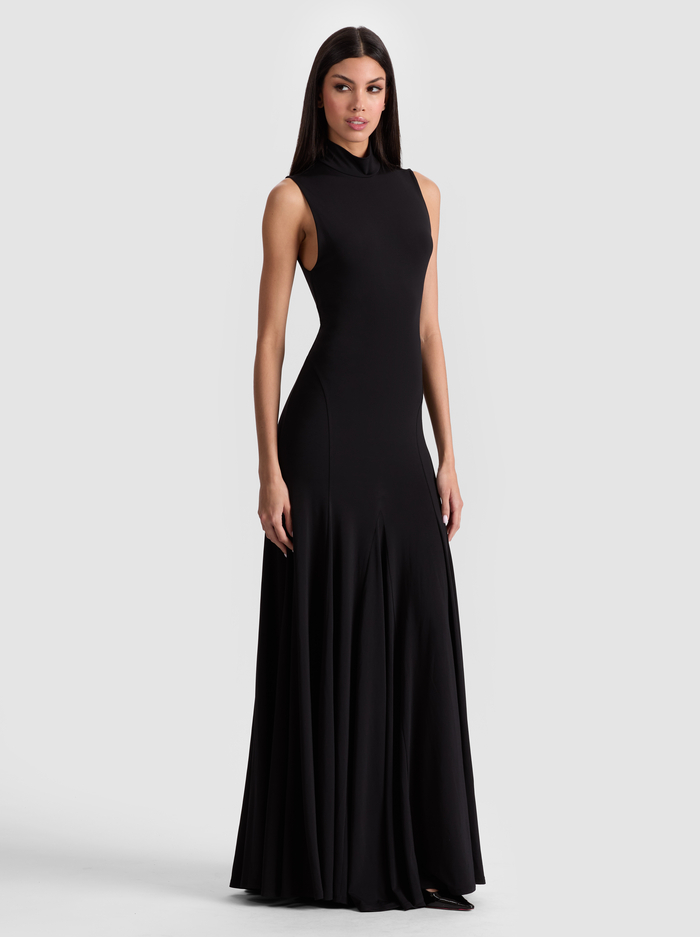 AUGUSTA OPEN BACK MAXI DRESS - BLACK image 4 - Alice And Olivia