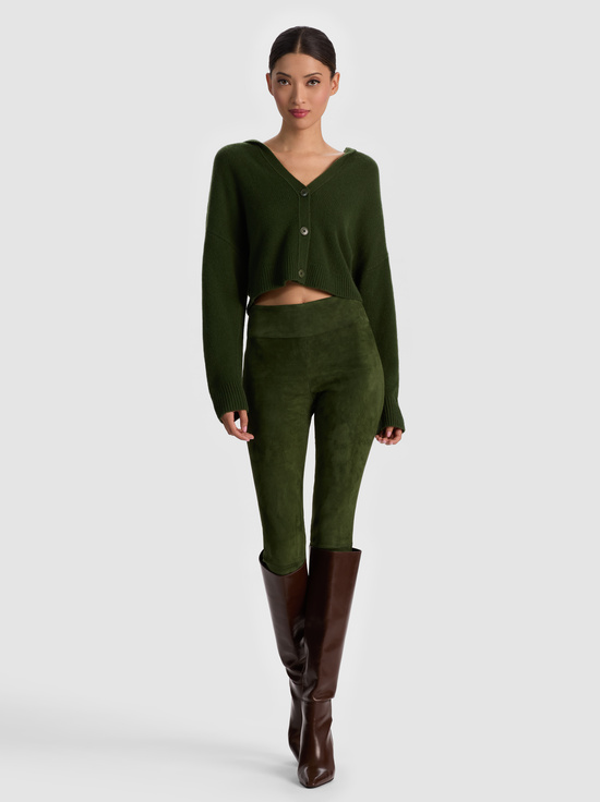 DARK OLIVE-OLIVIA SUEDE LEGGING