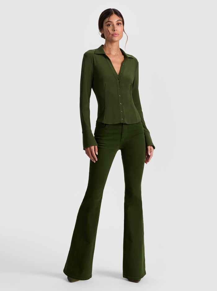 FREYA FITTED TOP - DARK OLIVE image 1 - Alice And Olivia