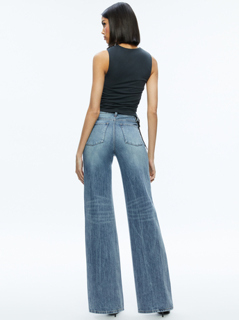 BLACK-CHRISSY CREWNECK RUCHED CROP TOP