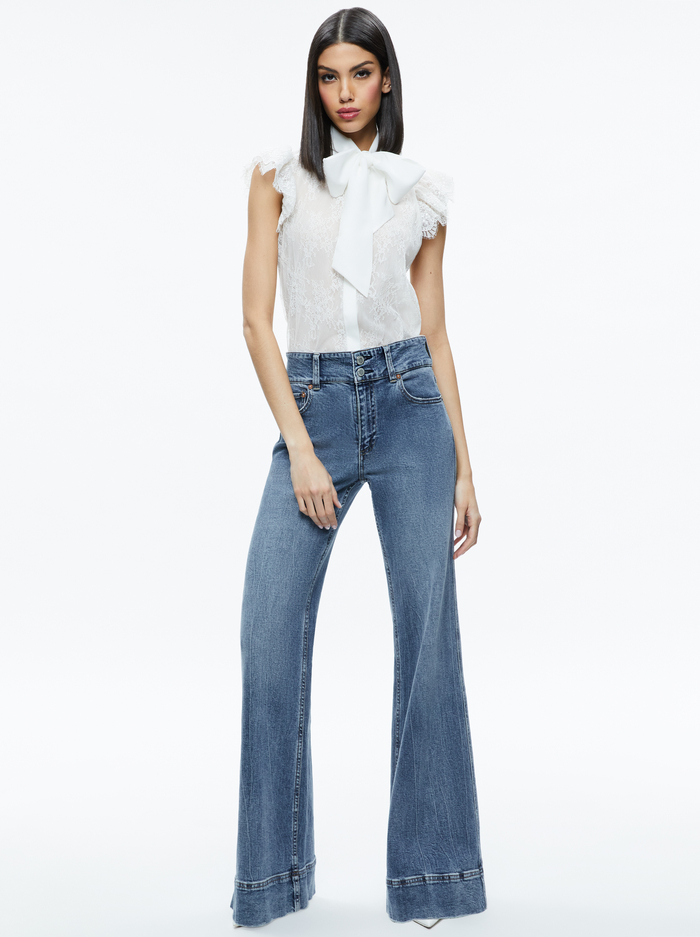 TALULAH RUFFLED LACE BLOUSE - OFF WHITE image 1 - Alice And Olivia