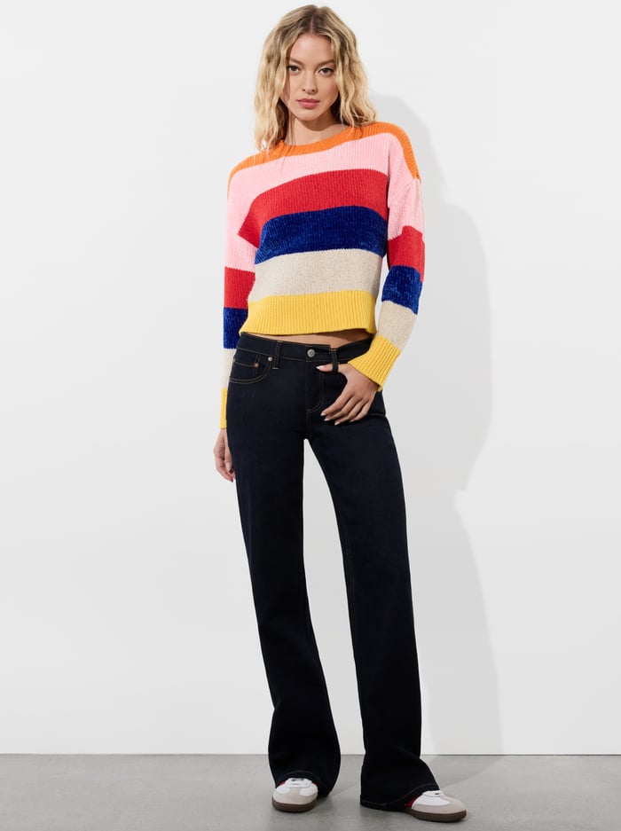 LOUIE PULLOVER - MULTI STRIPE image 4 - Alice And Olivia