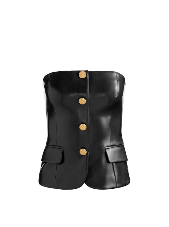 BLACK-MADISON VEGAN BUSTIER TOP