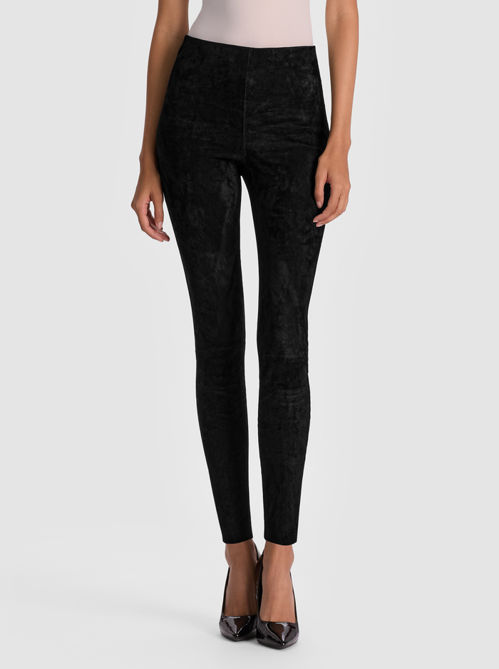 LENNOX SUEDE LEGGING - BLACK - Alice And Olivia
