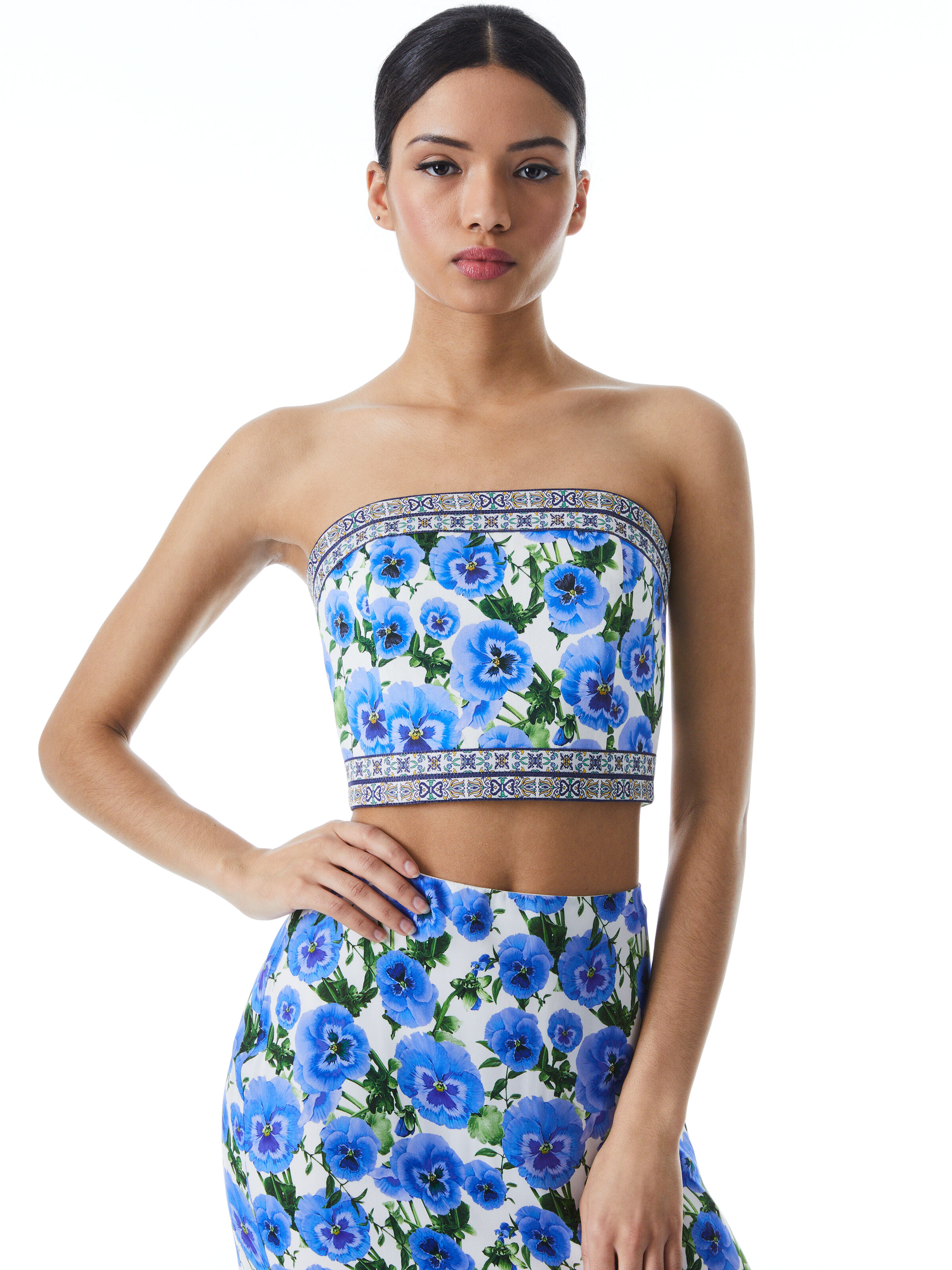 【日本未発売】 Ceresi Bandeau Top In Perfect Pansy | Alice + Olivia ワンピース
