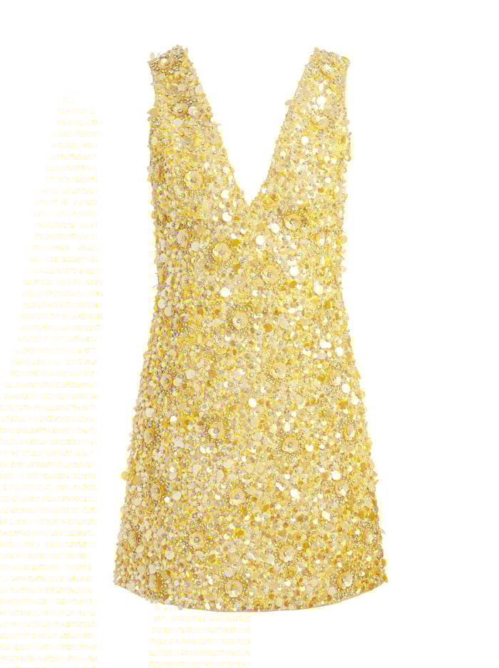 TATUM EMBELLISHED MINI GOWN - BUTTER image 5 - Alice And Olivia