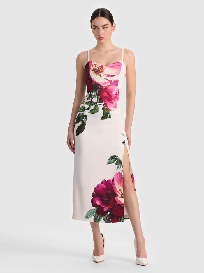 NINA MIDI DRESS - EMPRESS BLOOM OFF WHITE image 4 - ALICE + OLIVIA