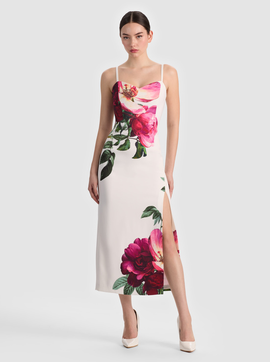 EMPRESS BLOOM OFF WHITE-NINA MIDI DRESS