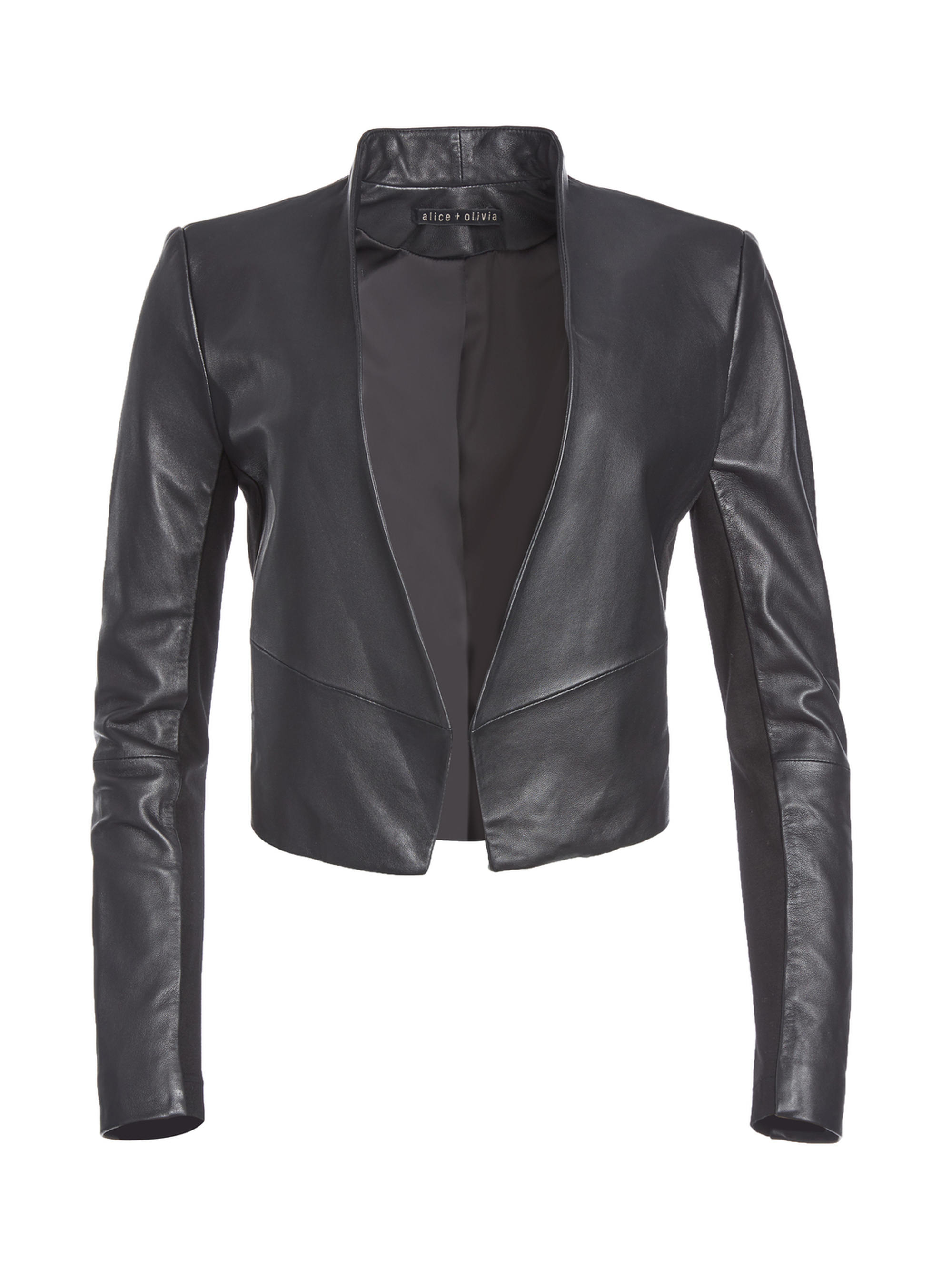 New Harvey Leather Jacket In Black | Alice + Olivia