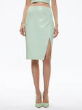 SIOBHAN VEGAN MIDI SKIRT - PISTACHIO